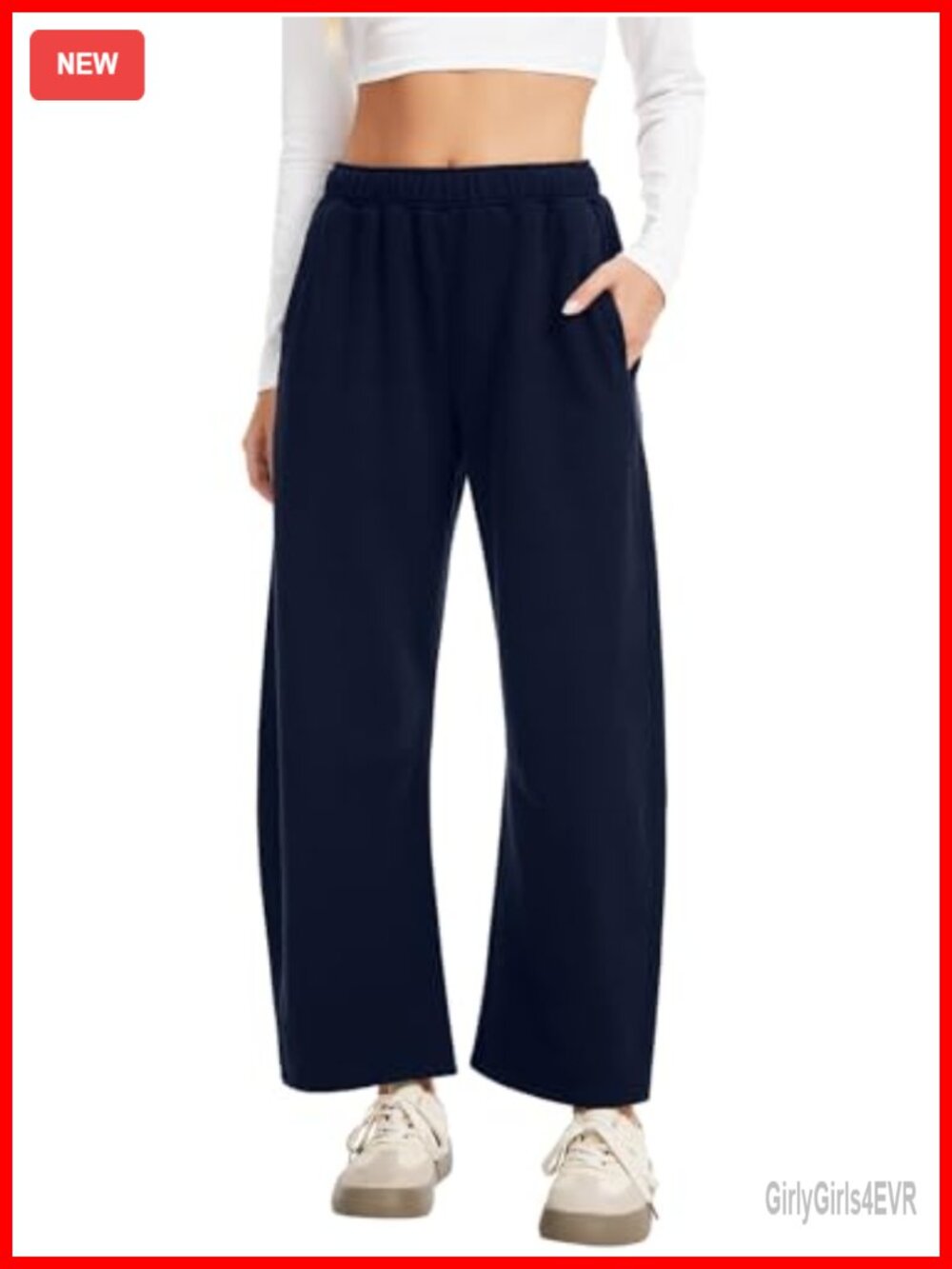 Women's Barrel Sweatpants Cotton Polyester Wide Leg Lounge Casual Pants